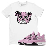 4s Retro Orchid shirts to match jordans Sneakers Bear Face sneaker match tees Air Jordan 4 WMNS Orchid match shoes to clothes SNRT Sneaker Tees unisex cotton White 1 shirts