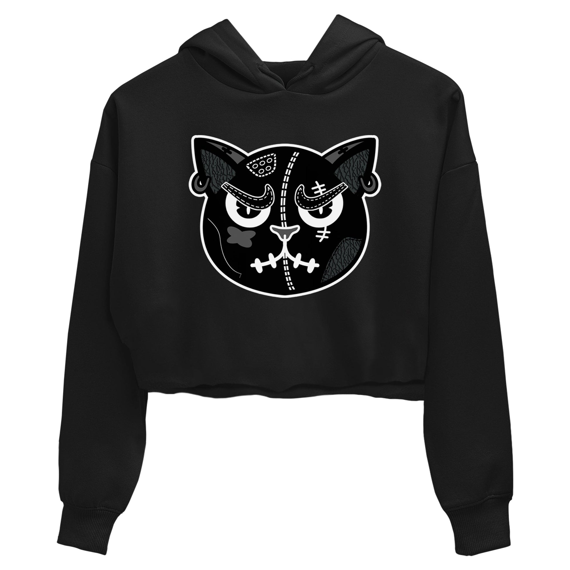 3s Black Cat shirts to match jordans Sneakers Cat Face sneaker match tees Air Jordan 3 Retro Black Cat match shoes to clothes SNRT Sneaker Tees unisex cotton Black 2 crop tee