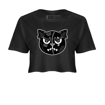 3s Black Cat shirts to match jordans Sneakers Cat Face sneaker match tees Air Jordan 3 Retro Black Cat match shoes to clothes SNRT Sneaker Tees unisex cotton Black 2 crop tee