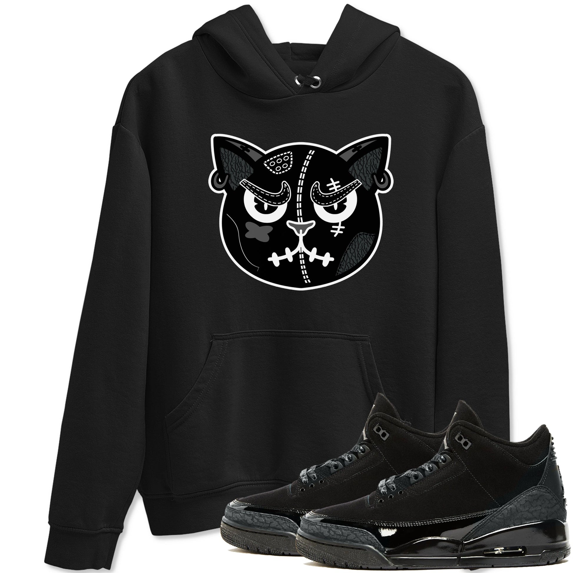 3s Black Cat shirts to match jordans Sneakers Cat Face sneaker match tees Air Jordan 3 Retro Black Cat match shoes to clothes SNRT Sneaker Tees unisex cotton Black 1 shirts