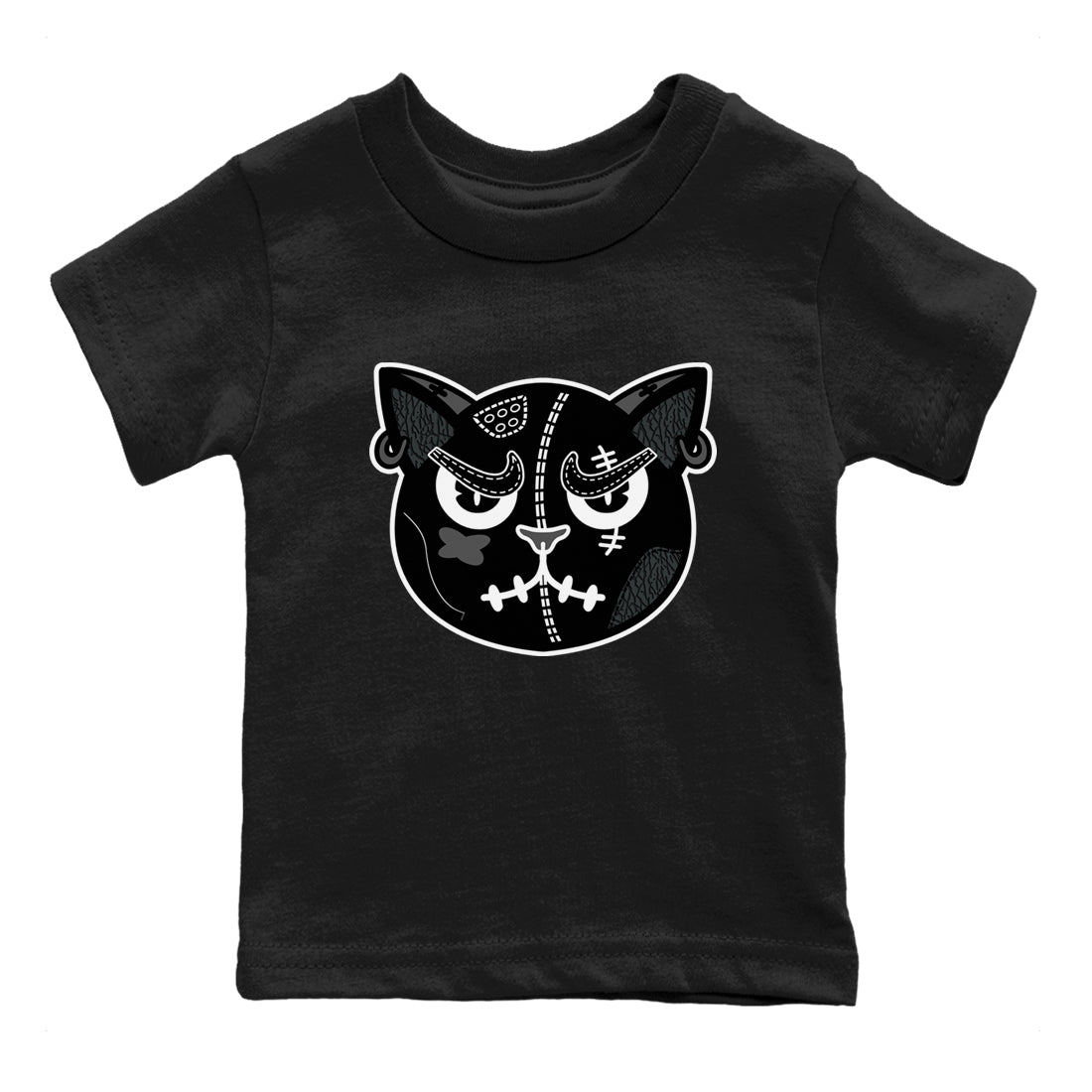3s Black Cat shirts to match jordans Sneakers Cat Face sneaker match tees Air Jordan 3 Retro Black Cat match shoes to clothes SNRT Sneaker Tees Youth Baby Black 2 tee