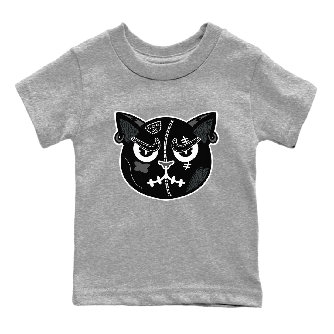 3s Black Cat shirts to match jordans Sneakers Cat Face sneaker match tees Air Jordan 3 Retro Black Cat match shoes to clothes SNRT Sneaker Tees Youth Baby Heather Grey 2 tee