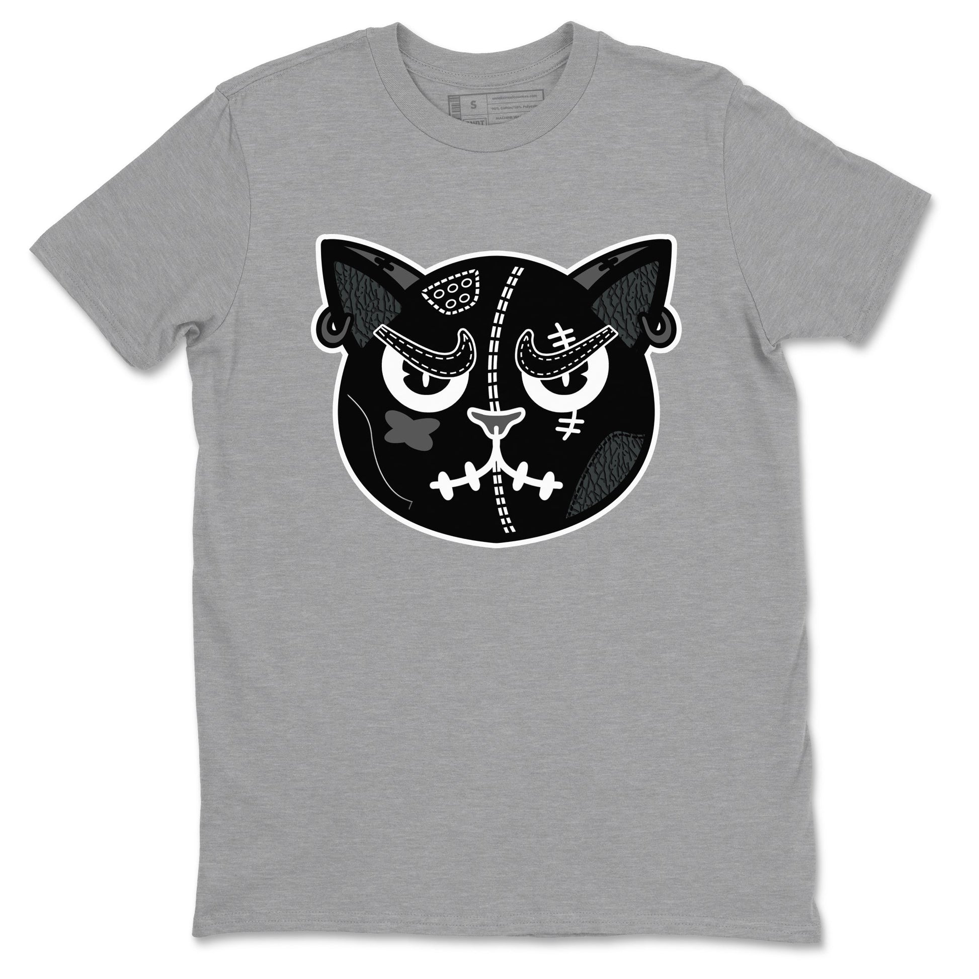 3s Black Cat shirts to match jordans Sneakers Cat Face sneaker match tees Air Jordan 3 Retro Black Cat match shoes to clothes SNRT Sneaker Tees unisex cotton Heather Grey 2 shirts