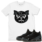 3s Black Cat shirts to match jordans Sneakers Cat Face sneaker match tees Air Jordan 3 Retro Black Cat match shoes to clothes SNRT Sneaker Tees unisex cotton White 1 shirts