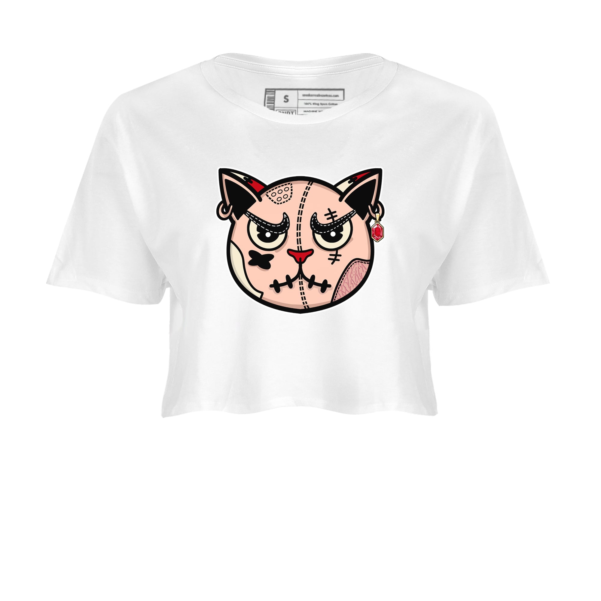 3s Valentines Day tee to match jordans Sneakers Cat Face sneaker match tees Air Jordan 3 "Treat Yourself" Washed Coral special Valentine's Day Gift SNRT Sneaker Tees Graphic Tee White 2 crop tee