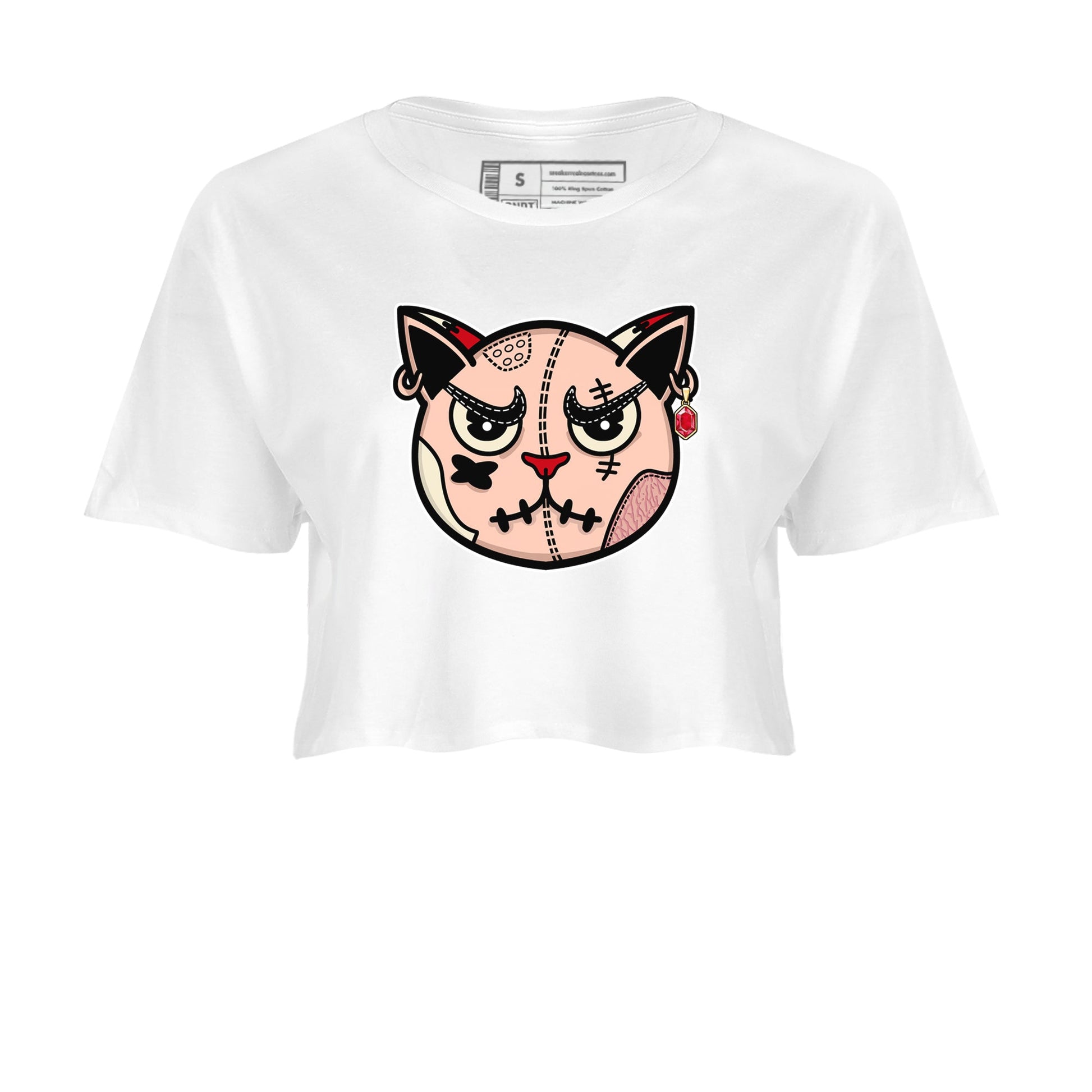 3s Valentines Day tee to match jordans Sneakers Cat Face sneaker match tees Air Jordan 3 "Treat Yourself" Washed Coral special Valentine's Day Gift SNRT Sneaker Tees Graphic Tee White 2 crop tee