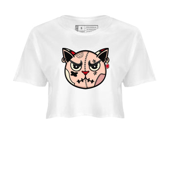 3s Valentines Day tee to match jordans Sneakers Cat Face sneaker match tees Air Jordan 3 "Treat Yourself" Washed Coral special Valentine's Day Gift SNRT Sneaker Tees Graphic Tee White 2 crop tee