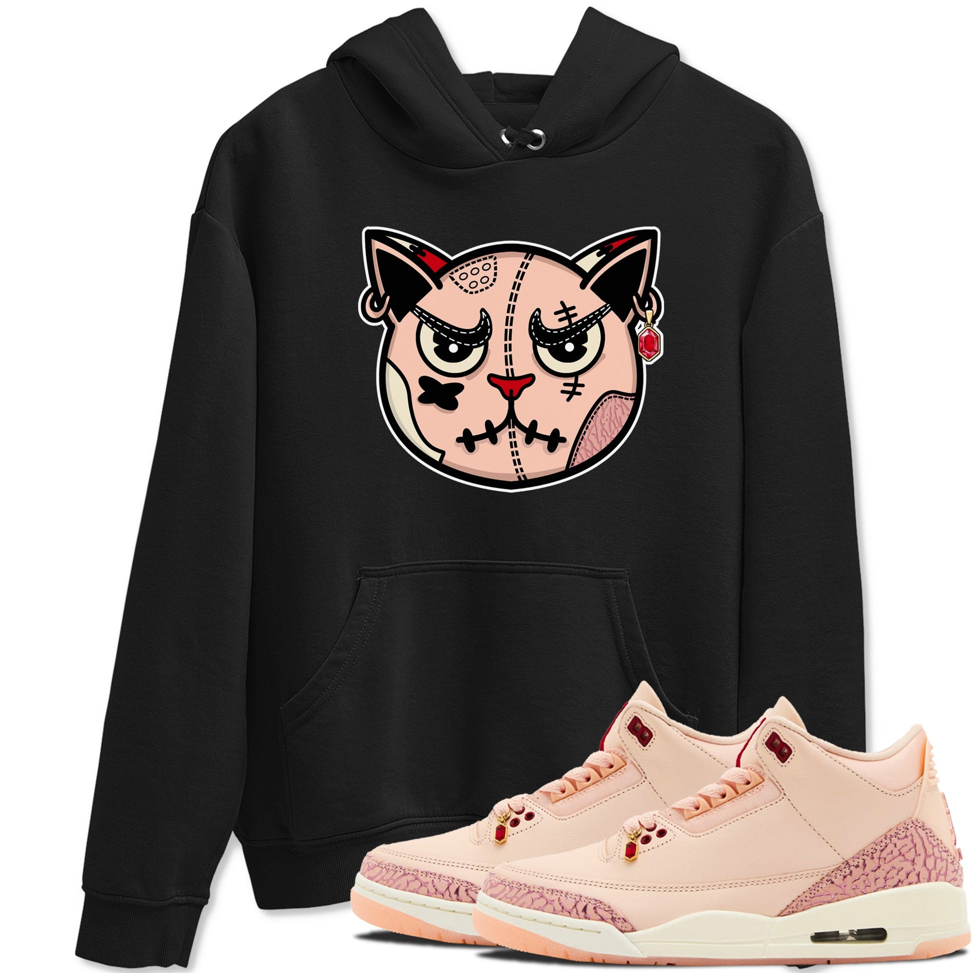 3s Valentines Day tee to match jordans Sneakers Cat Face sneaker match tees Air Jordan 3 "Treat Yourself" Washed Coral special Valentine's Day Gift SNRT Sneaker Tees Graphic Tee Black 1 shirts