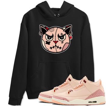 3s Valentines Day tee to match jordans Sneakers Cat Face sneaker match tees Air Jordan 3 "Treat Yourself" Washed Coral special Valentine's Day Gift SNRT Sneaker Tees Graphic Tee Black 1 shirts