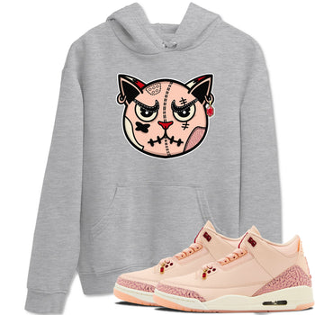 3s Valentines Day tee to match jordans Sneakers Cat Face sneaker match tees Air Jordan 3 "Treat Yourself" Washed Coral special Valentine's Day Gift SNRT Sneaker Tees Graphic Tee Heather Grey 1 shirts