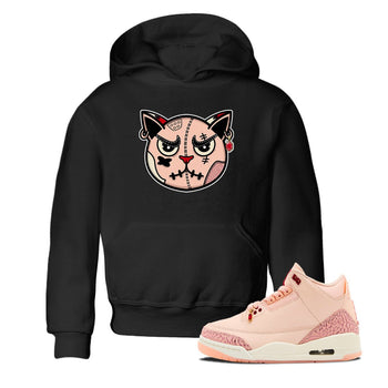 3s Valentines Day tee to match jordans Sneakers Cat Face sneaker match tees Air Jordan 3 "Treat Yourself" Washed Coral special Valentine's Day Gift SNRT Sneaker Tees Youth Baby Black 1 tee