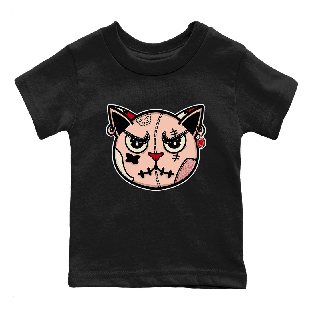 3s Valentines Day tee to match jordans Sneakers Cat Face sneaker match tees Air Jordan 3 "Treat Yourself" Washed Coral special Valentine's Day Gift SNRT Sneaker Tees Youth Baby Black 2 tee