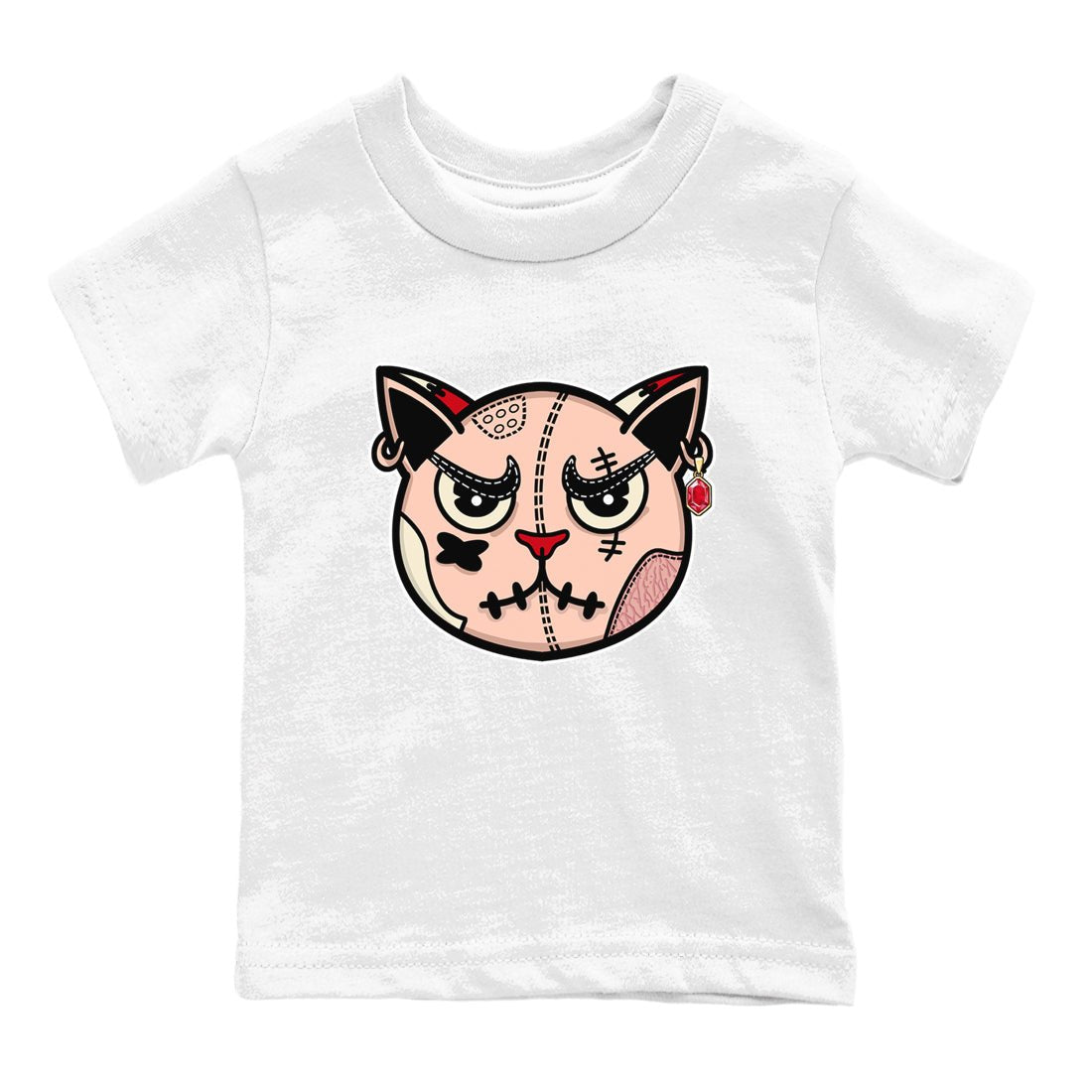 3s Valentines Day tee to match jordans Sneakers Cat Face sneaker match tees Air Jordan 3 "Treat Yourself" Washed Coral special Valentine's Day Gift SNRT Sneaker Tees Youth Baby White 2 tee