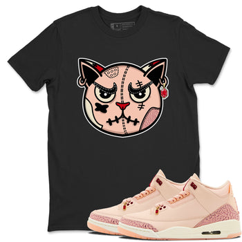 3s Valentines Day tee to match jordans Sneakers Cat Face sneaker match tees Air Jordan 3 "Treat Yourself" Washed Coral special Valentine's Day Gift SNRT Sneaker Tees Graphic Tee Black 1 shirts