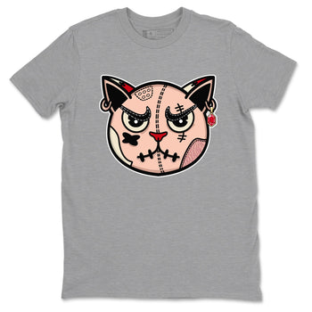 3s Valentines Day tee to match jordans Sneakers Cat Face sneaker match tees Air Jordan 3 "Treat Yourself" Washed Coral special Valentine's Day Gift SNRT Sneaker Tees Graphic Tee Heather Grey 2 shirts