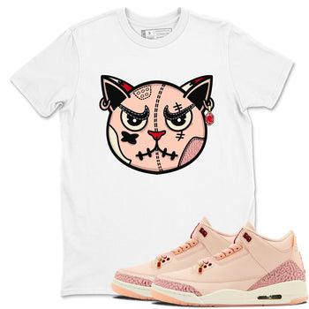 3s Valentines Day tee to match jordans Sneakers Cat Face sneaker match tees Air Jordan 3 "Treat Yourself" Washed Coral special Valentine's Day Gift SNRT Sneaker Tees Graphic Tee White 1 shirts