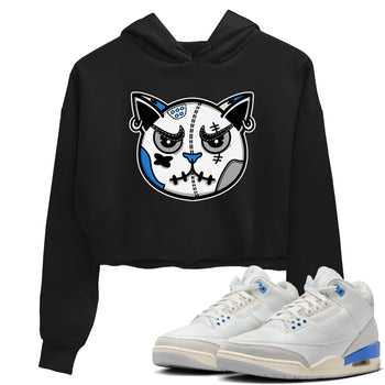 Air Jordan 3 Lucky Shorts shirts to match jordans Snekaer Cat Face sneaker match tees Air Jordan 3 Retro Lucky Shorts match shoes to clothes SNRT Sneaker Tees unisex cotton Black 1 crop tee