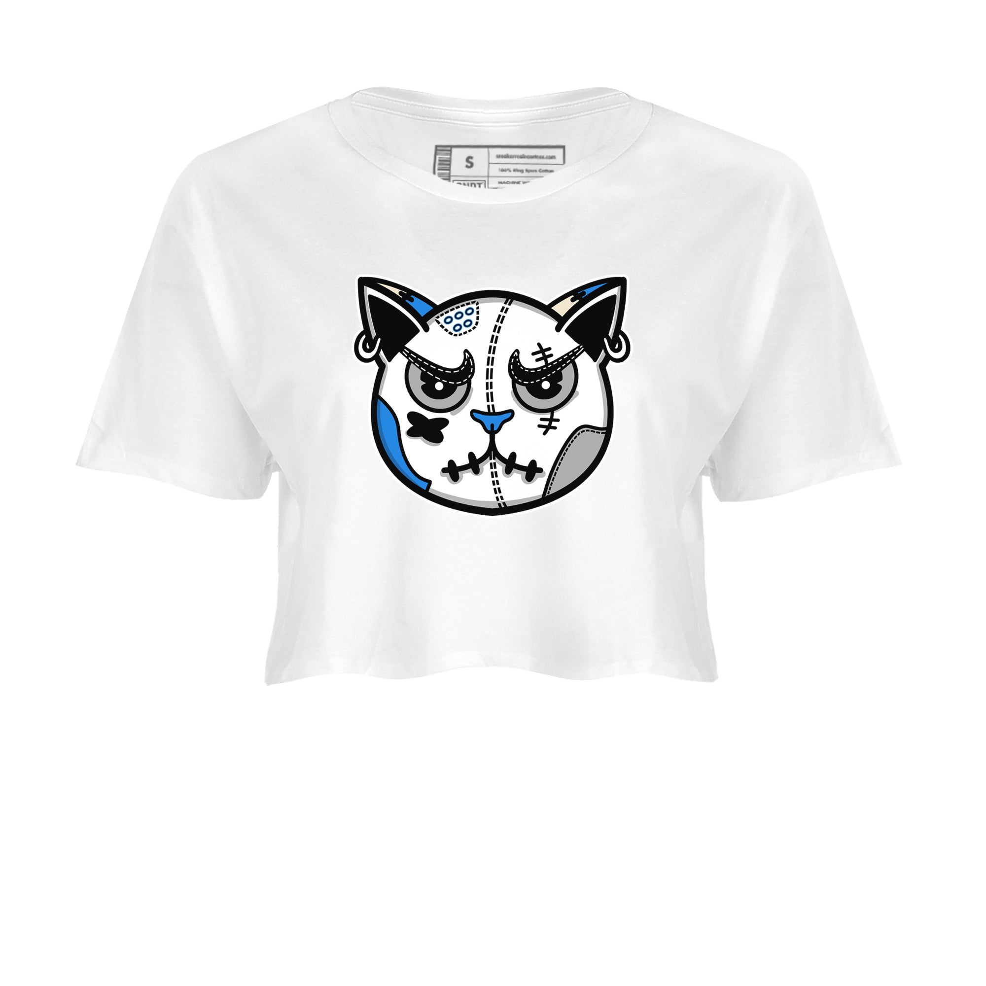 Air Jordan 3 Lucky Shorts shirts to match jordans Snekaer Cat Face sneaker match tees Air Jordan 3 Retro Lucky Shorts match shoes to clothes SNRT Sneaker Tees unisex cotton White 2 crop tee