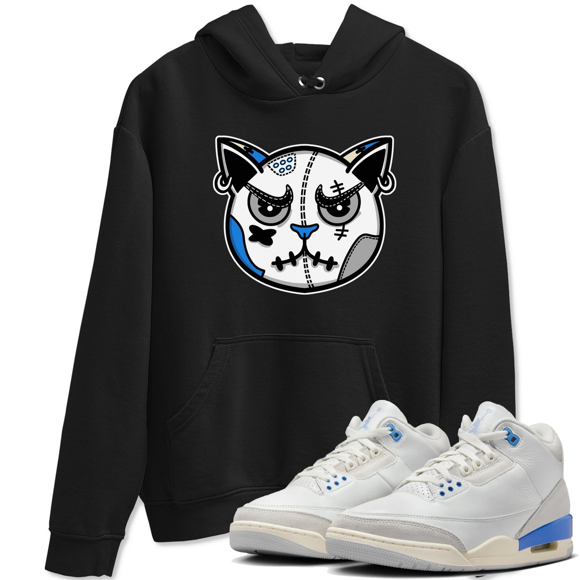 Air Jordan 3 Lucky Shorts shirts to match jordans Snekaer Cat Face sneaker match tees Air Jordan 3 Retro Lucky Shorts match shoes to clothes SNRT Sneaker Tees unisex cotton Black 1 shirts