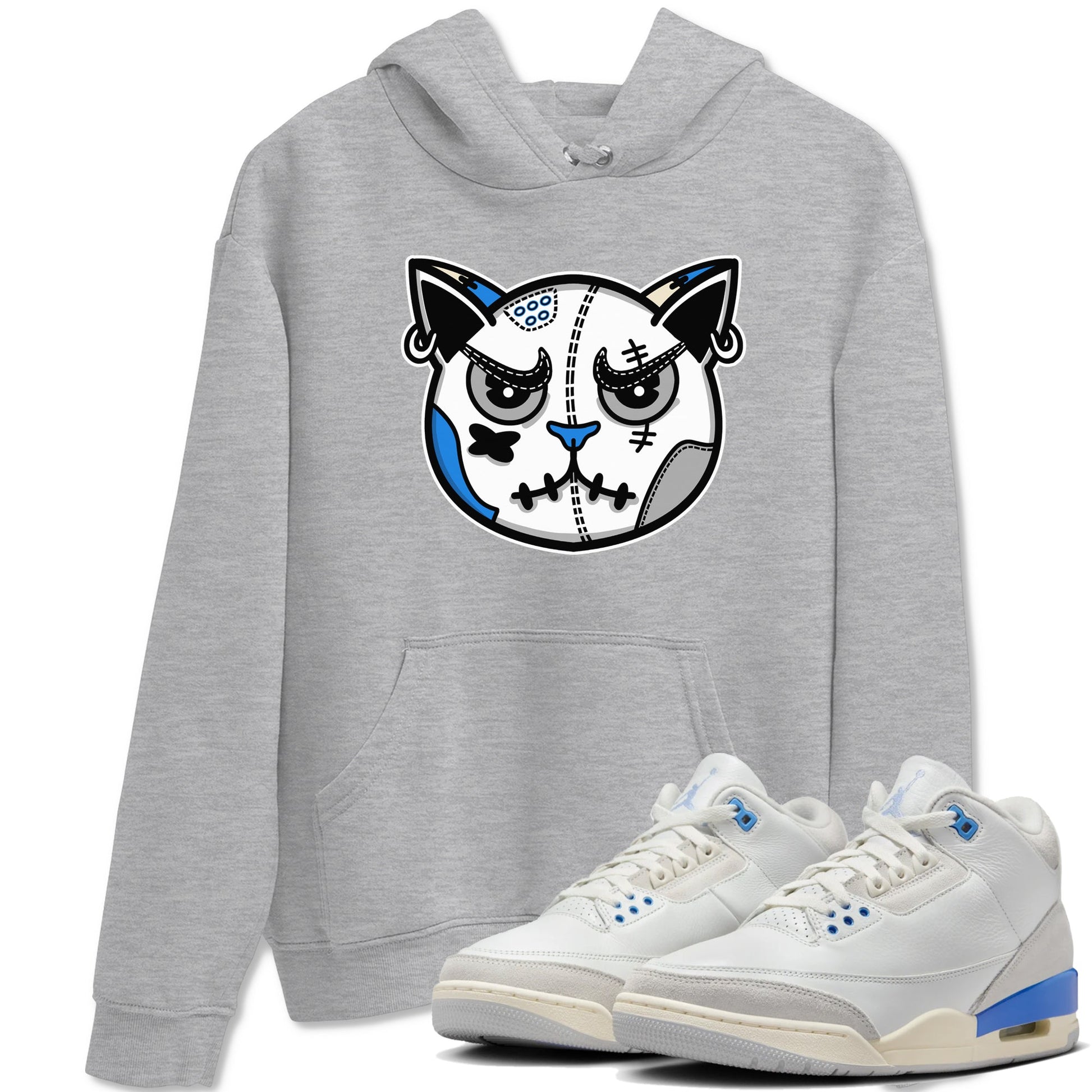 Air Jordan 3 Lucky Shorts shirts to match jordans Snekaer Cat Face sneaker match tees Air Jordan 3 Retro Lucky Shorts match shoes to clothes SNRT Sneaker Tees unisex cotton Heather Grey 1 shirts