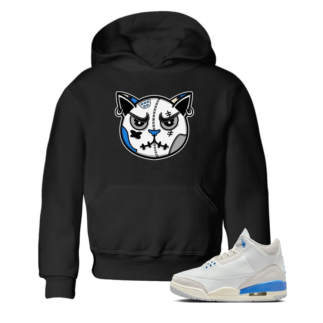 Air Jordan 3 Lucky Shorts shirts to match jordans Snekaer Cat Face sneaker match tees Air Jordan 3 Retro Lucky Shorts match shoes to clothes SNRT Sneaker Tees Youth Baby Black 1 tee