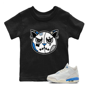 Air Jordan 3 Lucky Shorts shirts to match jordans Snekaer Cat Face sneaker match tees Air Jordan 3 Retro Lucky Shorts match shoes to clothes SNRT Sneaker Tees Youth Baby Black 1 tee