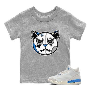 Air Jordan 3 Lucky Shorts shirts to match jordans Snekaer Cat Face sneaker match tees Air Jordan 3 Retro Lucky Shorts match shoes to clothes SNRT Sneaker Tees Youth Baby Heather Grey 1 tee