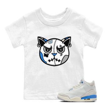 Air Jordan 3 Lucky Shorts shirts to match jordans Snekaer Cat Face sneaker match tees Air Jordan 3 Retro Lucky Shorts match shoes to clothes SNRT Sneaker Tees Youth Baby White 1 tee