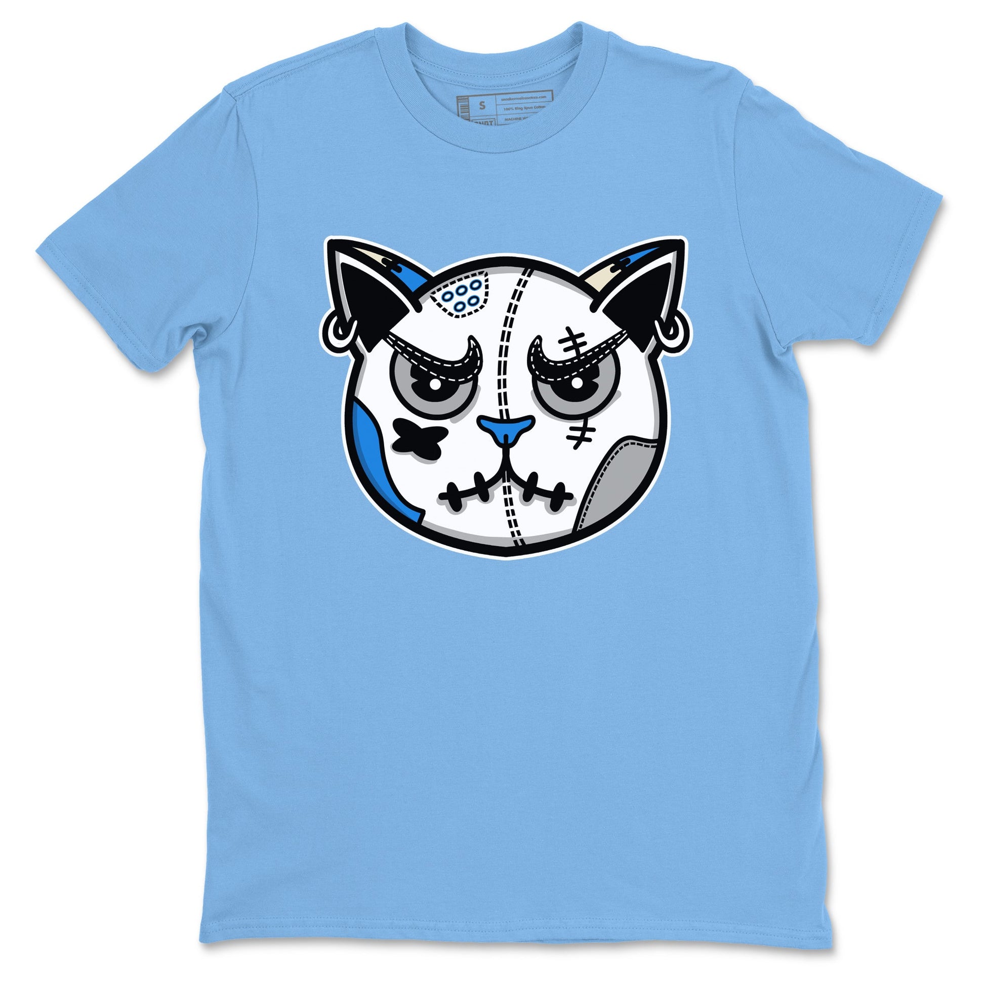 Air Jordan 3 Lucky Shorts shirts to match jordans Snekaer Cat Face sneaker match tees Air Jordan 3 Retro Lucky Shorts match shoes to clothes SNRT Sneaker Tees unisex cotton Carolina Blue 2 shirts