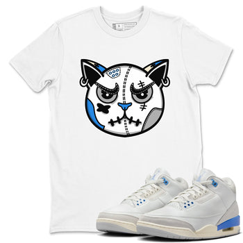 Air Jordan 3 Lucky Shorts shirts to match jordans Snekaer Cat Face sneaker match tees Air Jordan 3 Retro Lucky Shorts match shoes to clothes SNRT Sneaker Tees unisex cotton White 1 shirts