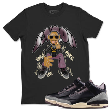 3s A Ma Maniere x Black shirts to match jordans Snoop sneaker match tees A Ma Maniere x Air Jordan 3 _hile You Were Sleeping_neaker Release Tees unisex cotton Black 1 crew neck shirts