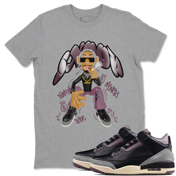 3s A Ma Maniere x Black shirts to match jordans Snoop sneaker match tees A Ma Maniere x Air Jordan 3 _hile You Were Sleeping_neaker Release Tees unisex cotton Heather Grey 1 crew neck shirts