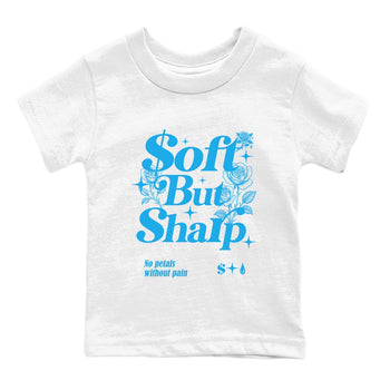 Air Jordan 1 UNC Toe Reimagined shirts to match jordans Soft but Sharp graphic tees Air Jordan 1 UNC Toe Reimagined match shoes to clothes SNRT Sneaker Tees Youth Baby White 2 tee