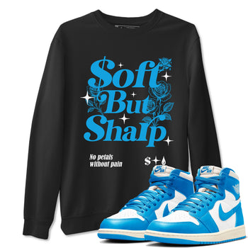 Air Jordan 1 UNC Toe Reimagined shirts to match jordans Soft but Sharp graphic tees Air Jordan 1 UNC Toe Reimagined match shoes to clothes SNRT Sneaker Tees unisex cotton Black 1 shirts