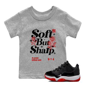 11s Bred shirts to match jordans Soft but Sharp sneaker match tees Air Jordan 11 Retro Bred match shoes to clothes SNRT Sneaker Tees Youth Baby Heather Grey 1 tee