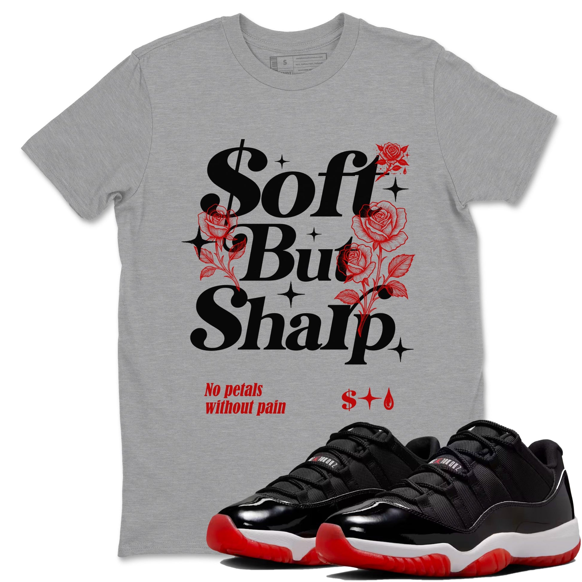 11s Bred shirts to match jordans Soft but Sharp sneaker match tees Air Jordan 11 Retro Bred match shoes to clothes SNRT Sneaker Tees unisex cotton Heather Grey 1 shirts