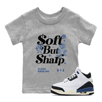 Air Jordan 3 A Ma Maniere x For The Love shirts to match jordans Soft but Sharp graphic tees Air Jordan 3 A Ma Maniere x Diffused Blue match shoes to clothes SNRT Sneaker Tees Youth Baby Heather Grey 1 tee
