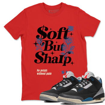 Soft But Sharp sneaker match t-shirt styled to complete your fit with the Air Jordan 3 Rare Air sneakers, shown in Red 1.