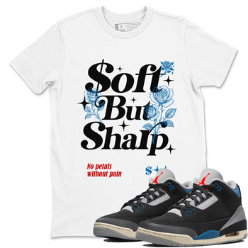Soft But Sharp sneaker match t-shirt styled to complete your fit with the Air Jordan 3 Rare Air sneakers, shown in White 1.