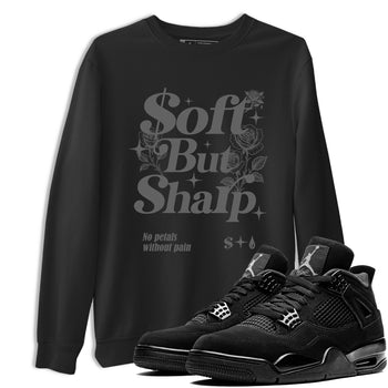 Sneaker match tees – Sneaker Tees To Match Air Jordan 4 Black Cat Shoes – Soft But Sharp Tee Black 1