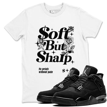 Sneaker match tees – Sneaker Tees To Match Air Jordan 4 Black Cat Shoes – Soft But Sharp Tee White 1