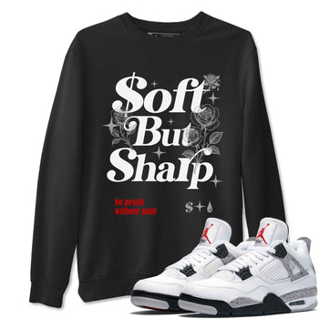 Soft But Sharp sneaker match t-shirt styled to complete your fit with the Air Jordan 4 White Cement sneakers, shown in Black 1.