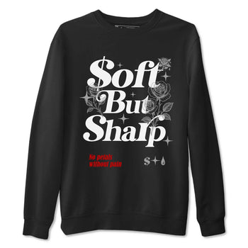 Soft But Sharp sneaker match t-shirt styled to complete your fit with the Air Jordan 4 White Cement sneakers, shown in Black 2.