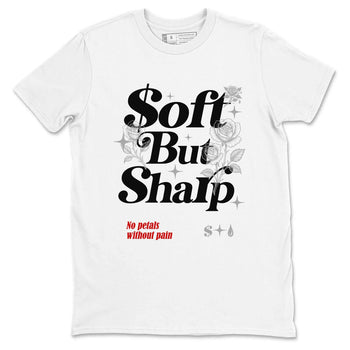 Soft But Sharp sneaker match t-shirt styled to complete your fit with the Air Jordan 4 White Cement sneakers, shown in White 2.