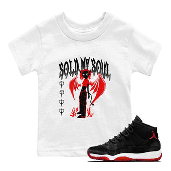 11s Bred Velvet shirts to match jordans Sold My Soul sneaker match tees Air Jordan 11 Retro Bred Velvet match shoes to clothes SNRT Sneaker Tees Youth Baby White 1 tee