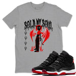 11s Bred Velvet shirts to match jordans Sold My Soul sneaker match tees Air Jordan 11 Retro Bred Velvet match shoes to clothes SNRT Sneaker Tees unisex cotton Heather Grey 1 shirts