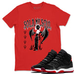 11s Bred Velvet shirts to match jordans Sold My Soul sneaker match tees Air Jordan 11 Retro Bred Velvet match shoes to clothes SNRT Sneaker Tees unisex cotton Red 1 shirts