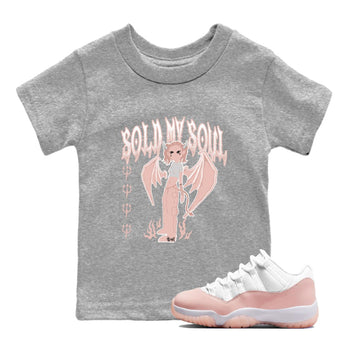 11s Legend Pink shirt to match jordans Sold My Soul sneaker tees Air Jordan 11 Legend Pink SNRT sneaker release tees baby toddler Heather Grey 1 cotton Shirt