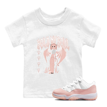 11s Legend Pink shirt to match jordans Sold My Soul sneaker tees Air Jordan 11 Legend Pink SNRT sneaker release tees baby toddler White 1 cotton Shirt
