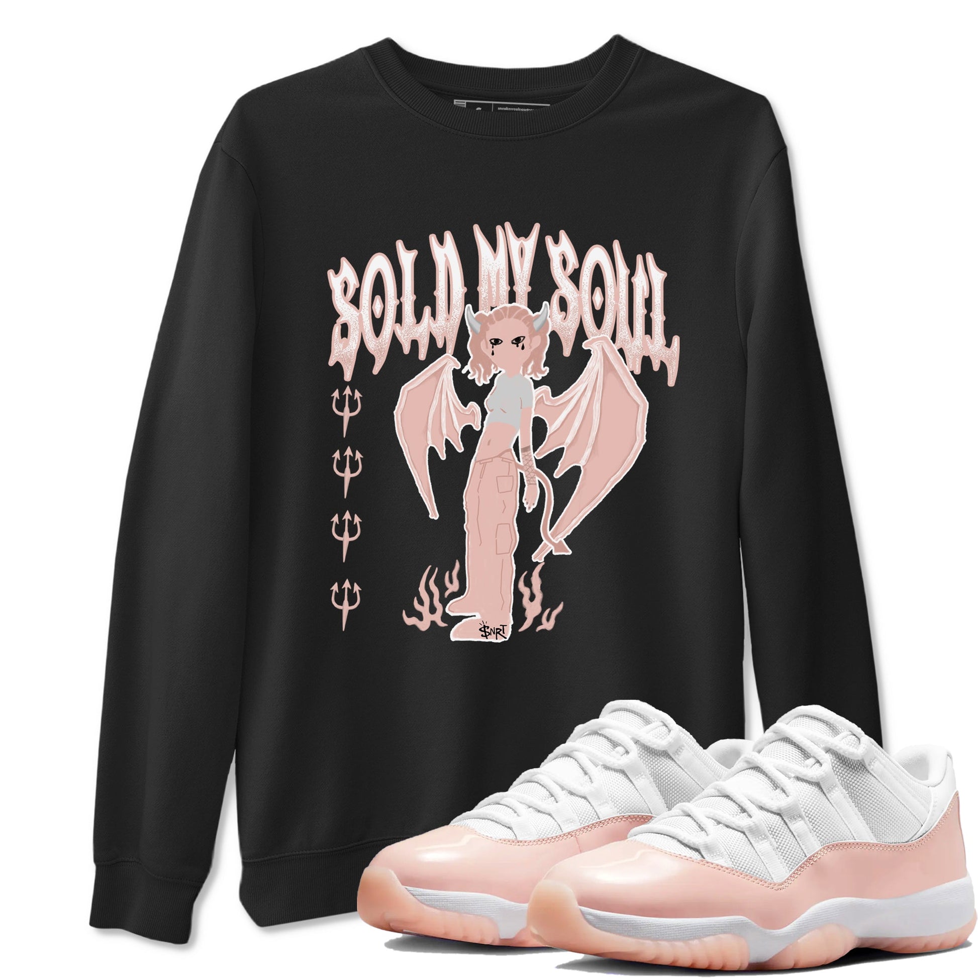 11s Legend Pink shirt to match jordans Sold My Soul sneaker tees Air Jordan 11 Legend Pink SNRT Sneaker Release Tees unisex cotton Black 1 crew neck shirt
